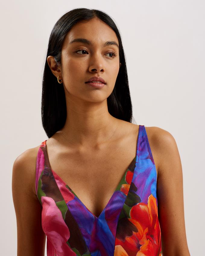 Hauts Ted Baker Tropical Floral V-Neck Cami Multicolore Femme | DBT-42558871